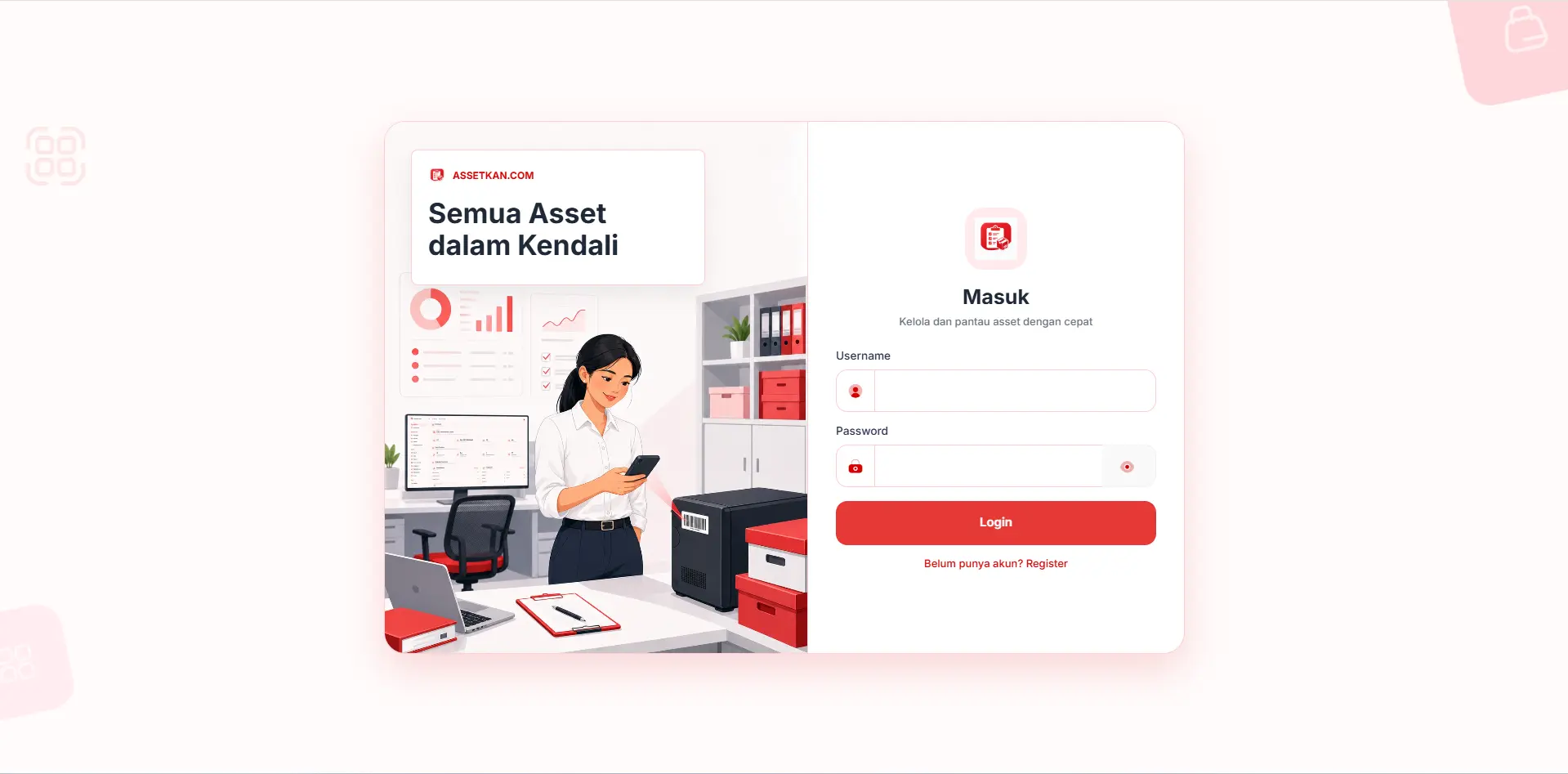 1. Halaman Login & Otentikasi Berbasis Peran (RBAC)